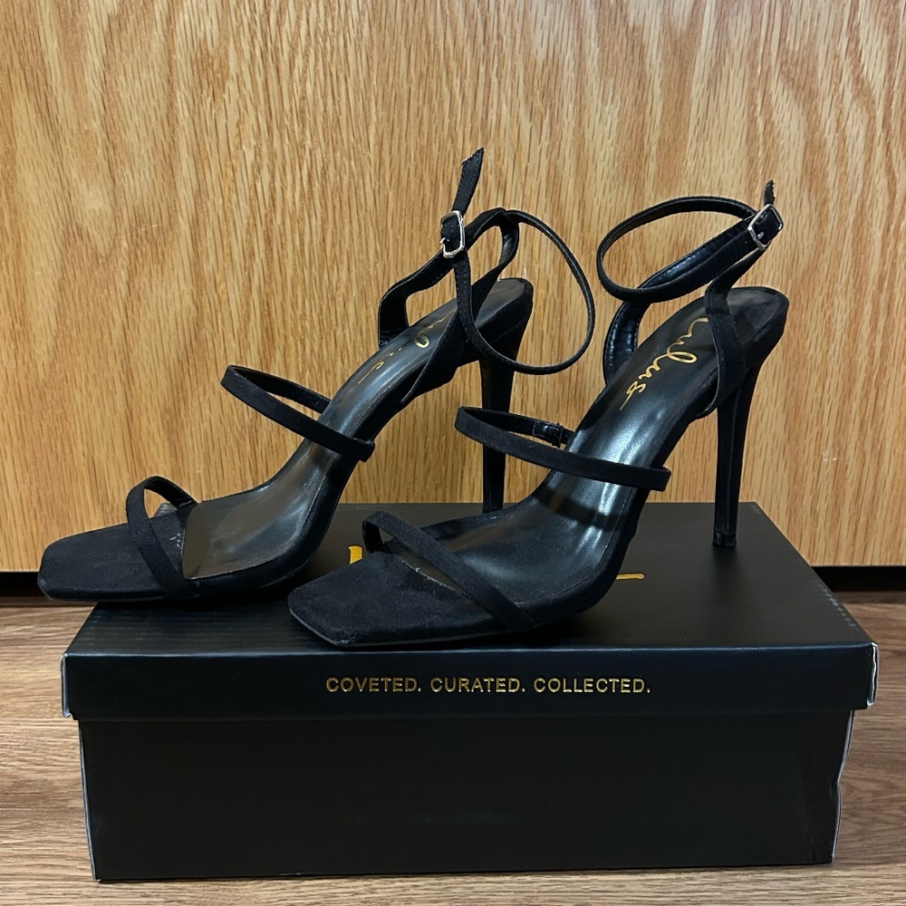 Black Strappy High-Heel Shoes - Lulus - Women's Size 8